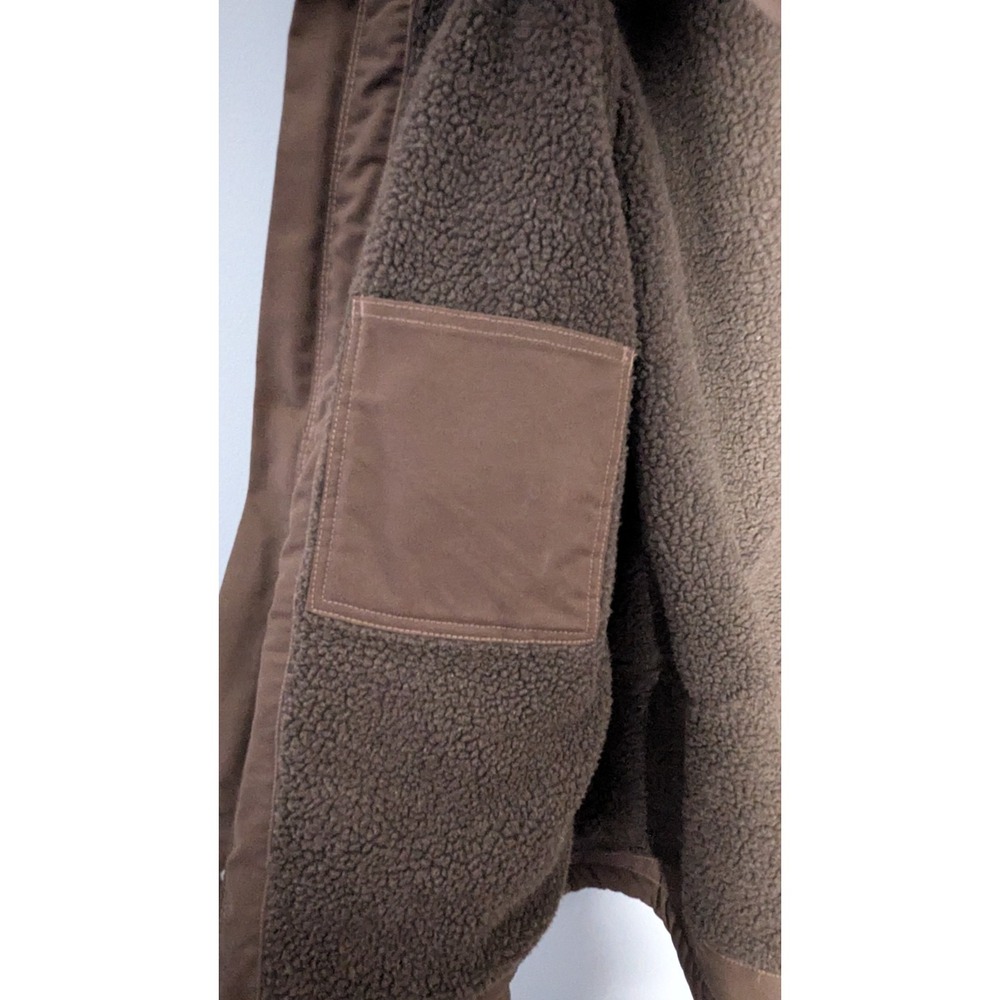 Vintage CE Schmidt Workwear Jacket Men Large/Tall Brown Sherpa Lined Hooded - Picture 9 of 15